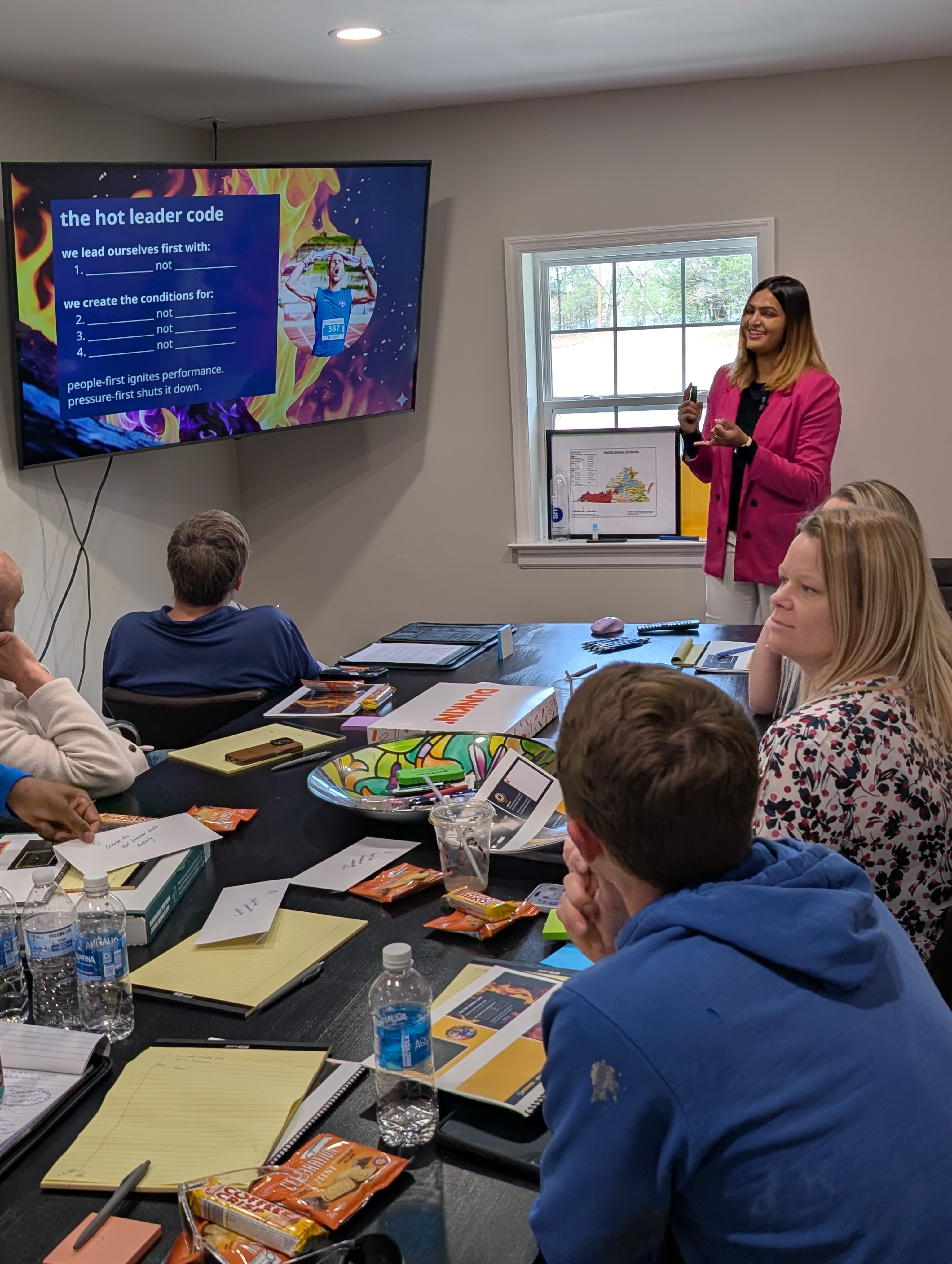 Reena Narayan facilitating a full-day leadership workshop for Quick AC Quote in Washington