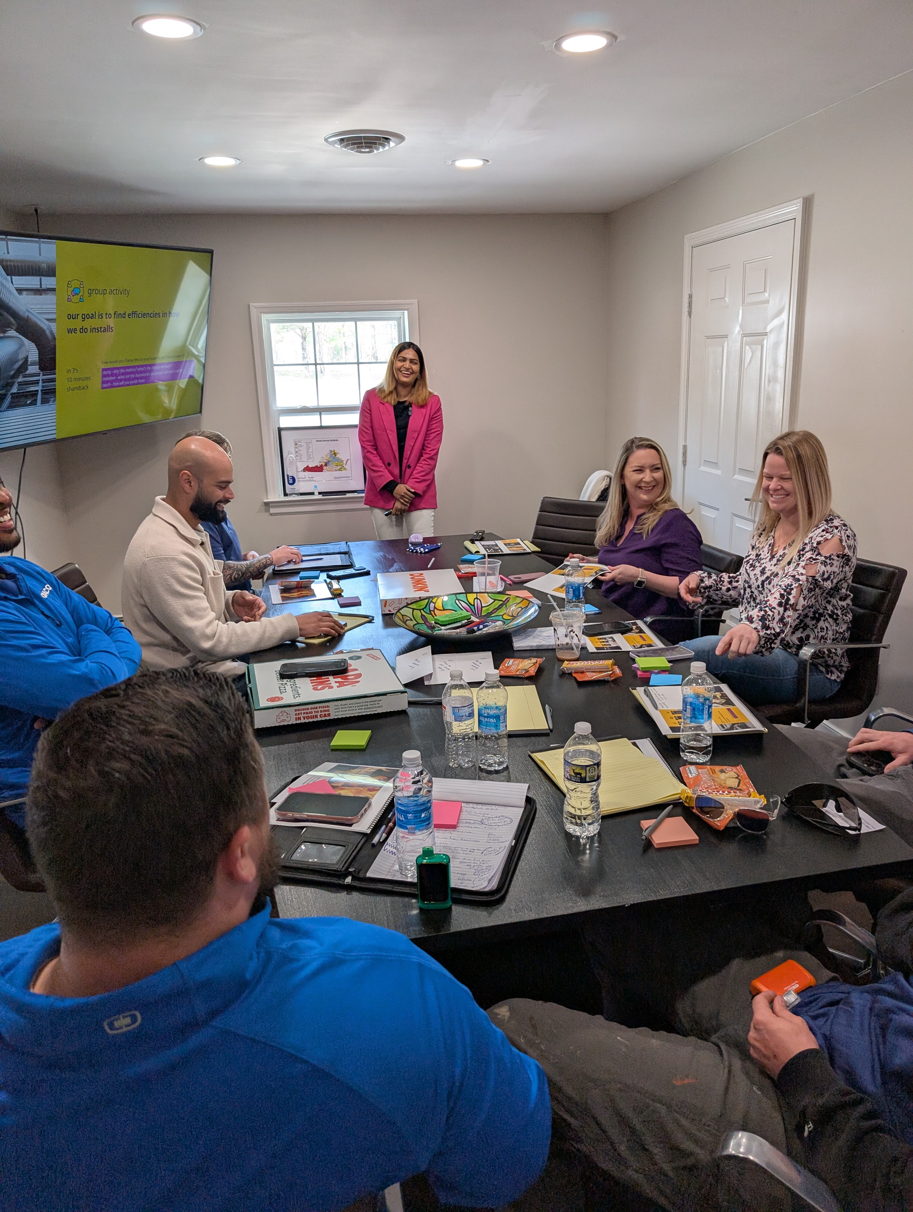 Reena Narayan working with the Quick AC Quote team at their full-day leadership workshop in Washington