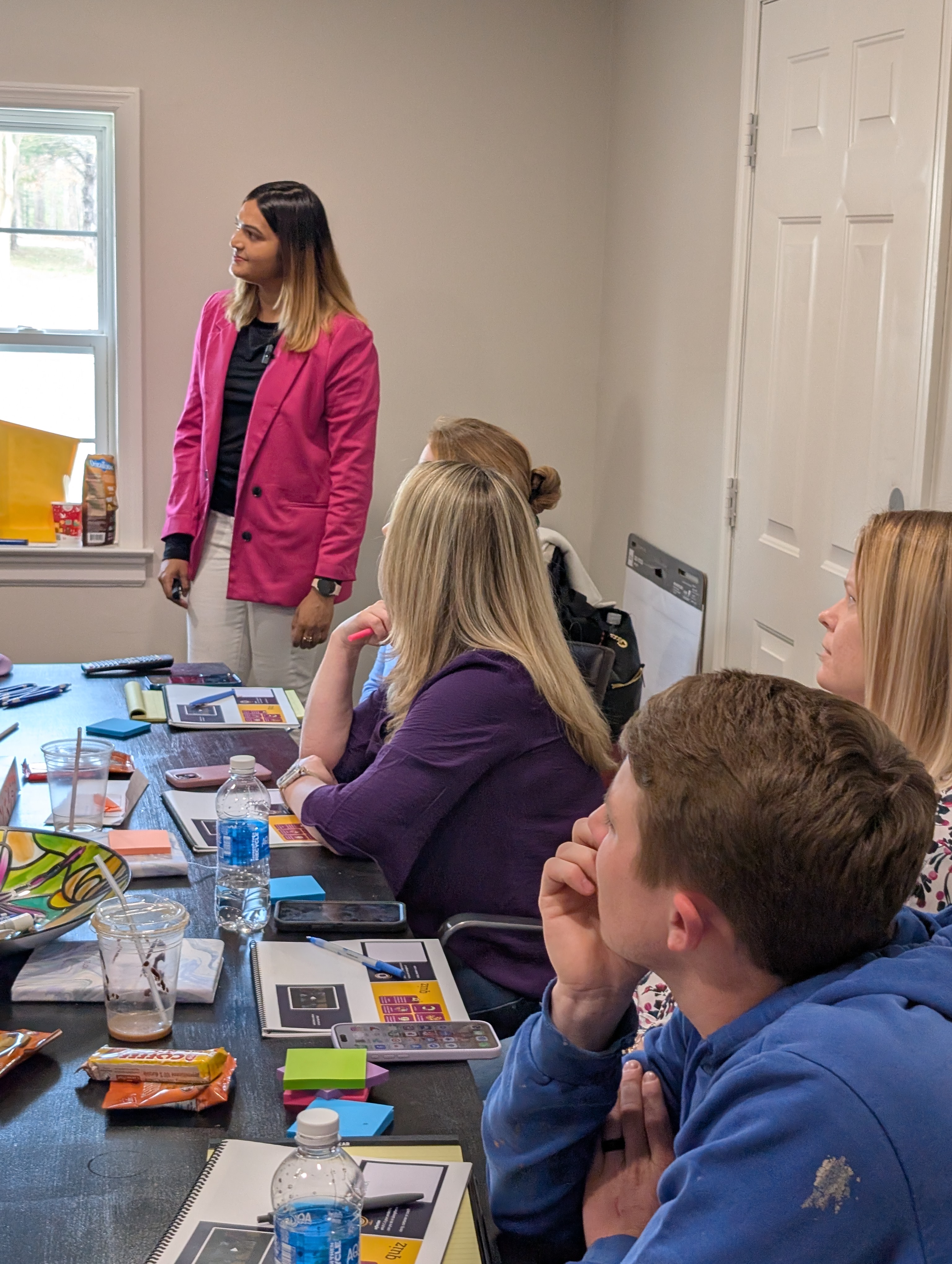 Reena Narayan running a HOT Leadership workshop with a leadership team
